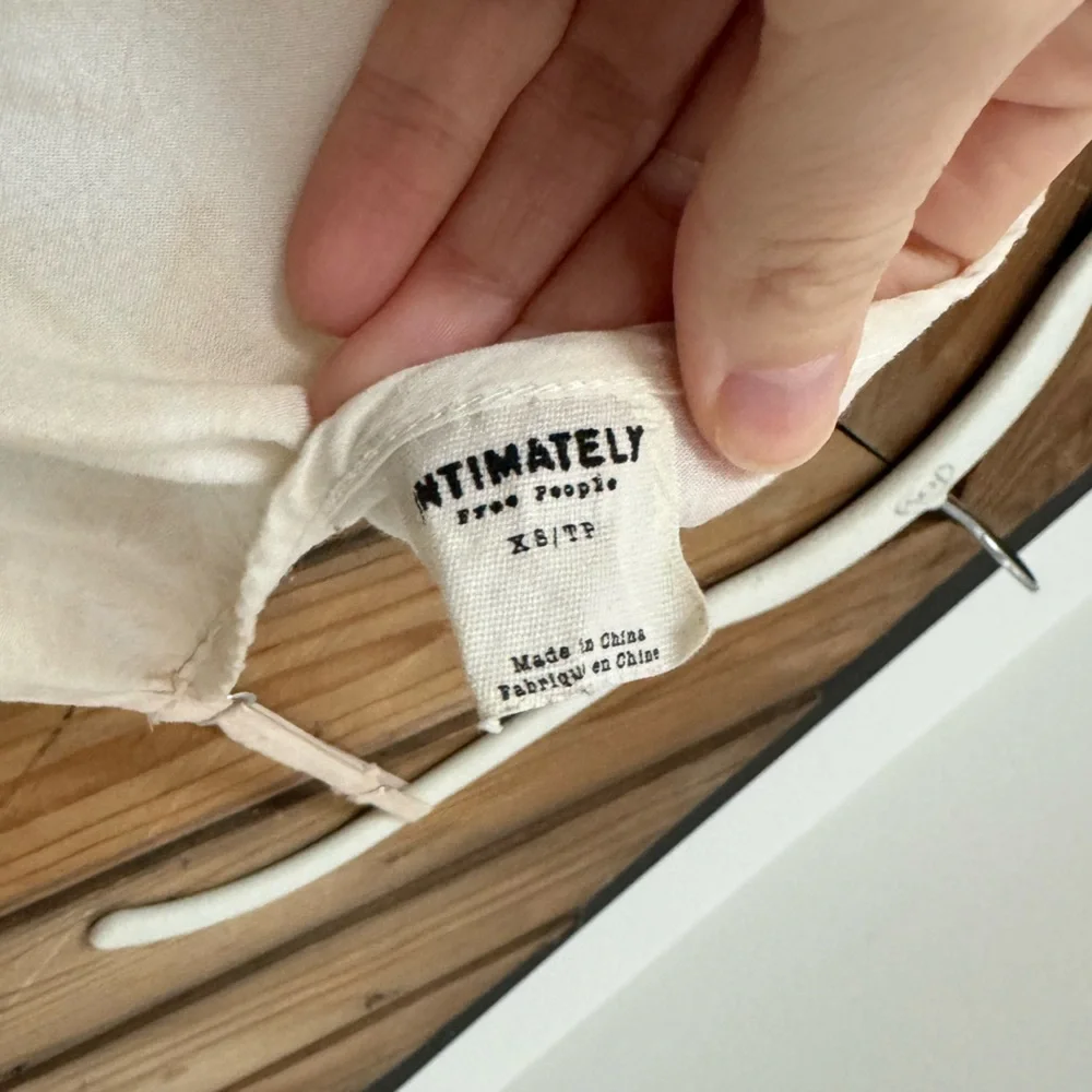 Free People Intimately XS white midi dress lace boho hand tie dyed - Picture 9 of 10